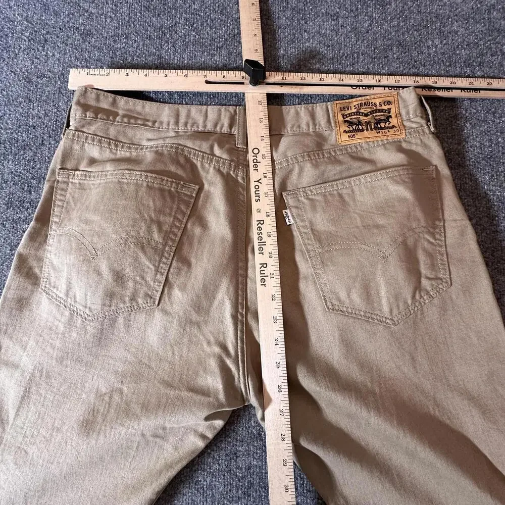 Levi's 505 Regular Fit‎ Men’s Beige Jeans - W36 L30